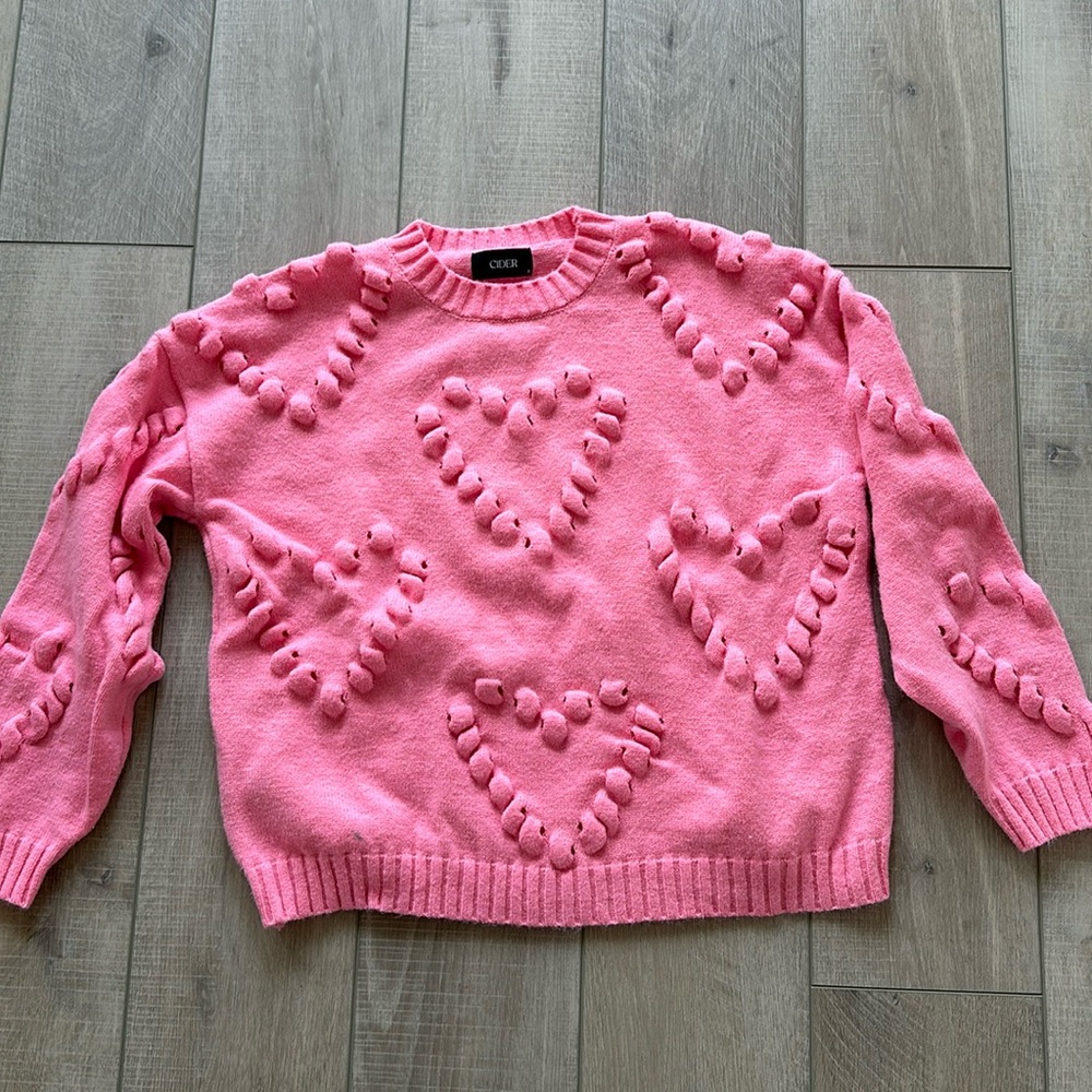 pink heart oversized sweater